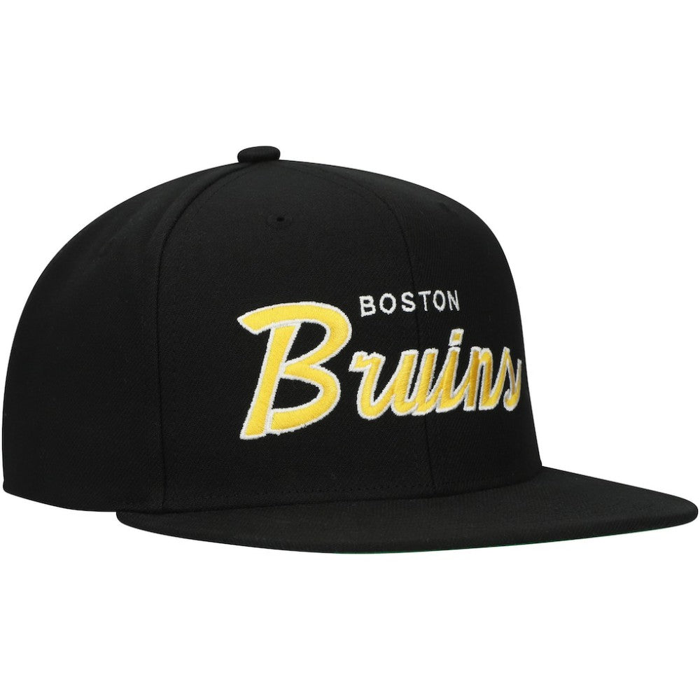 Boston Bruins Mitchell & Ness Core Team Script 2.0 Snapback Hat - Black | US 201212982