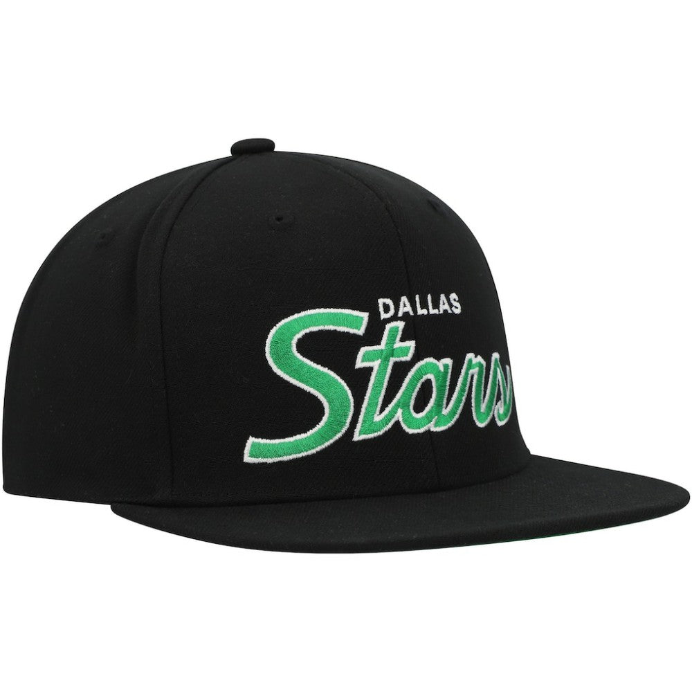Dallas Stars Mitchell & Ness Core Team Script 2.0 Snapback Hat - Black | US 201212987