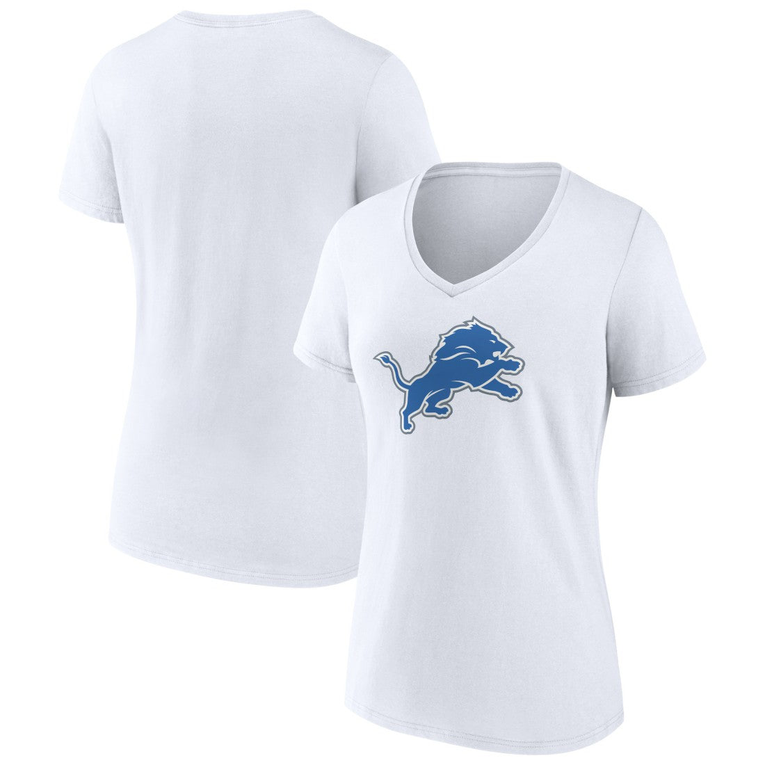 Detroit Lions Women's Primary Logo V-Neck T-Shirt - White T-shirts
