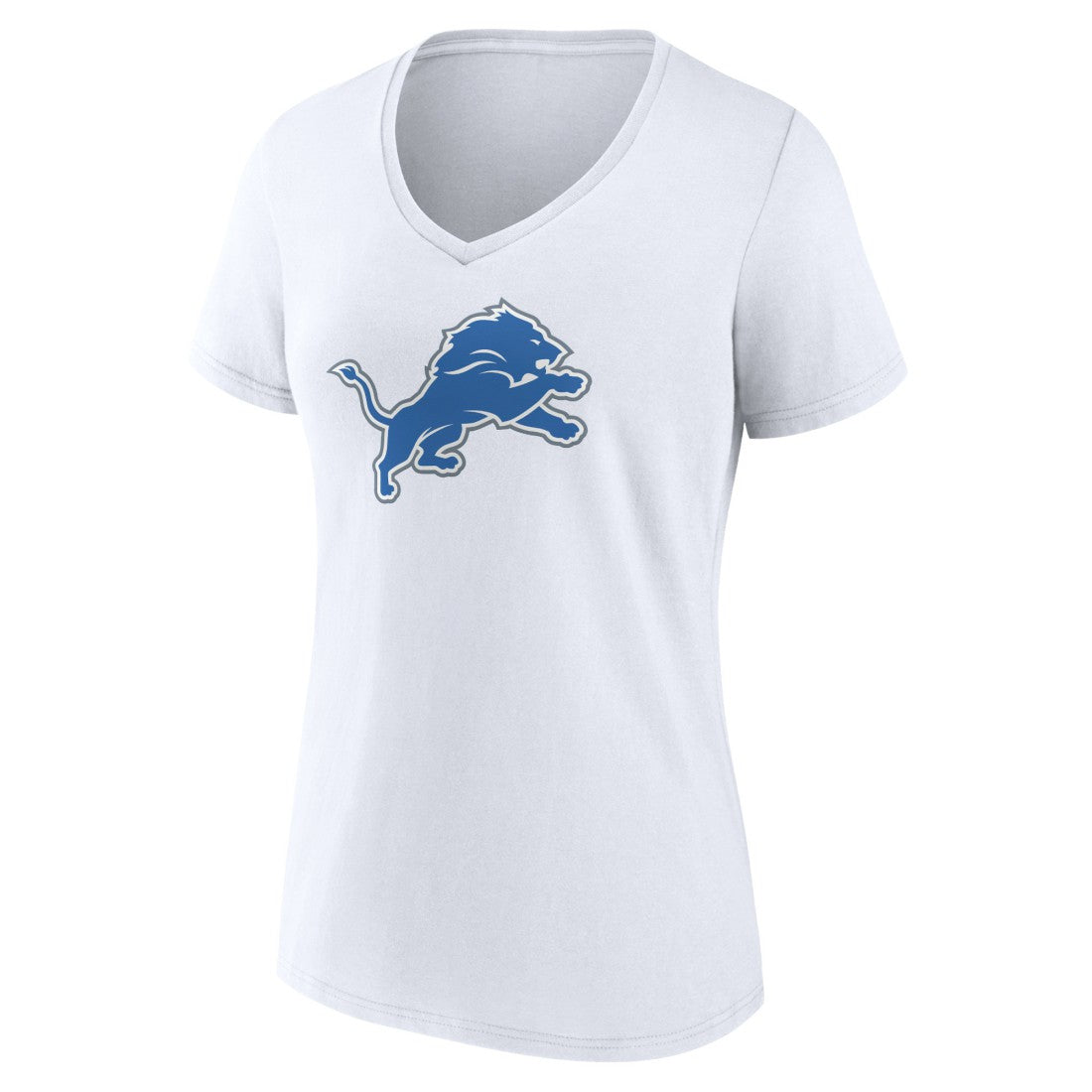 Detroit Lions Women's Primary Logo V-Neck T-Shirt - White T-shirts