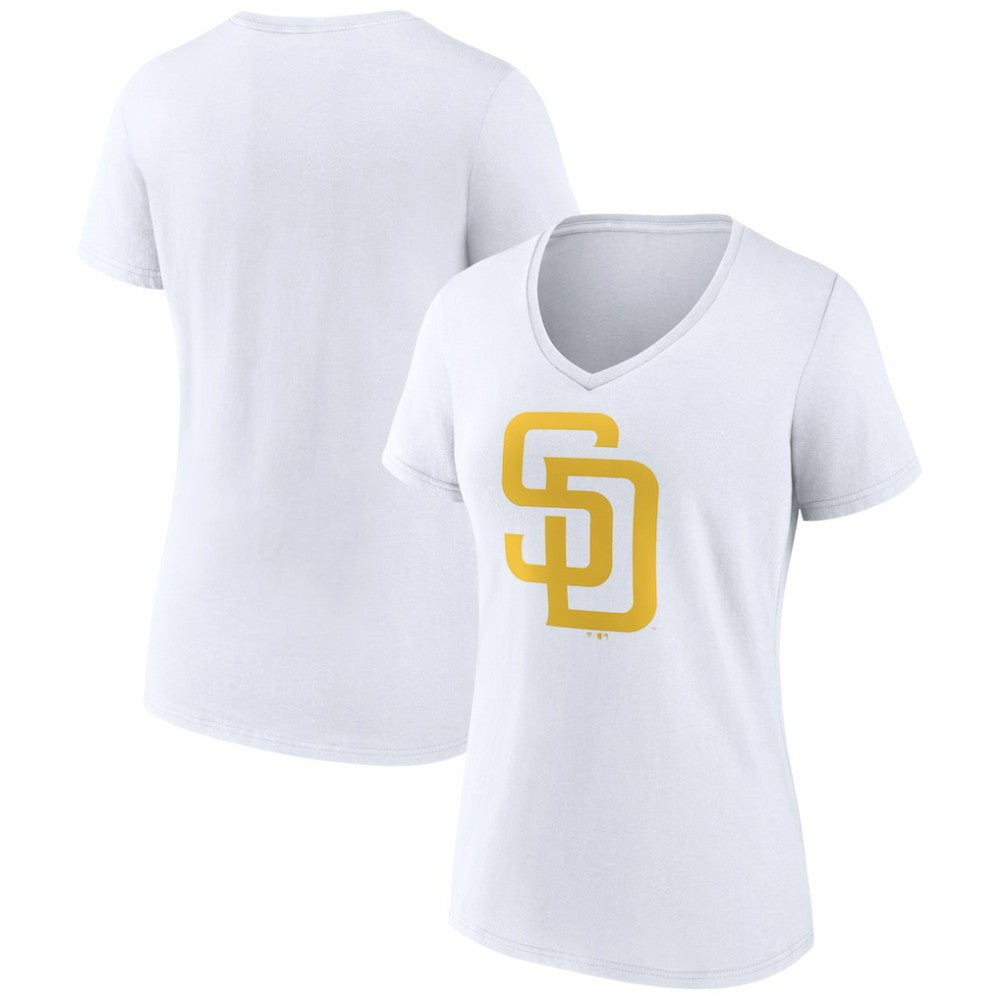 San Diego Padres Women's Official Logo V-Neck T-Shirt - White T-shirts