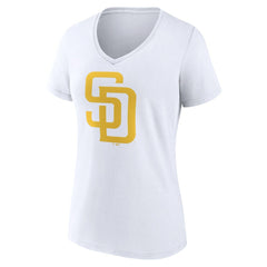 San Diego Padres Women's Official Logo V-Neck T-Shirt - White T-shirts