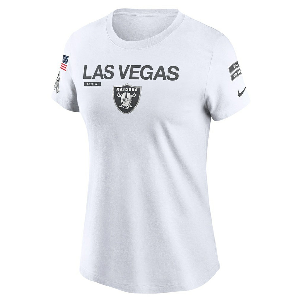 Las Vegas Raiders Women's 2024 Salute To Service Legend Performance T-Shirt - White T-shirts