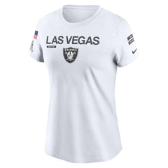 Las Vegas Raiders Women's 2024 Salute To Service Legend Performance T-Shirt - White T-shirts