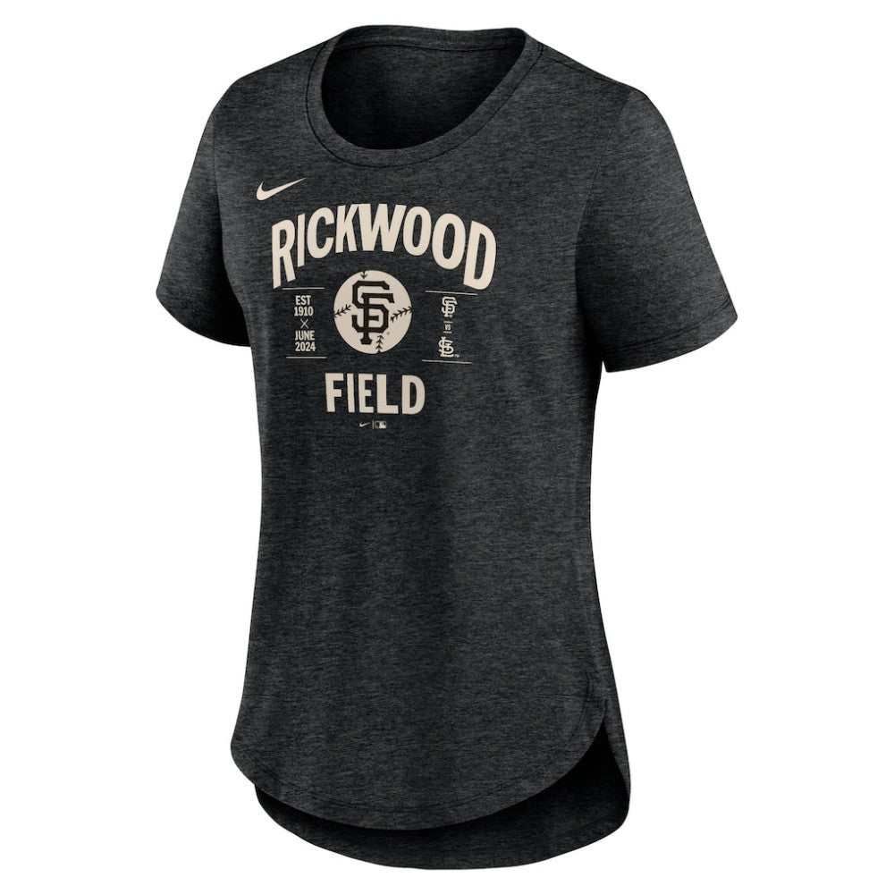 San Francisco Giants Nike Women's 2024 Rickwood Classic Tribute Tri-Blend T-Shirt - Heather Black T-shirts