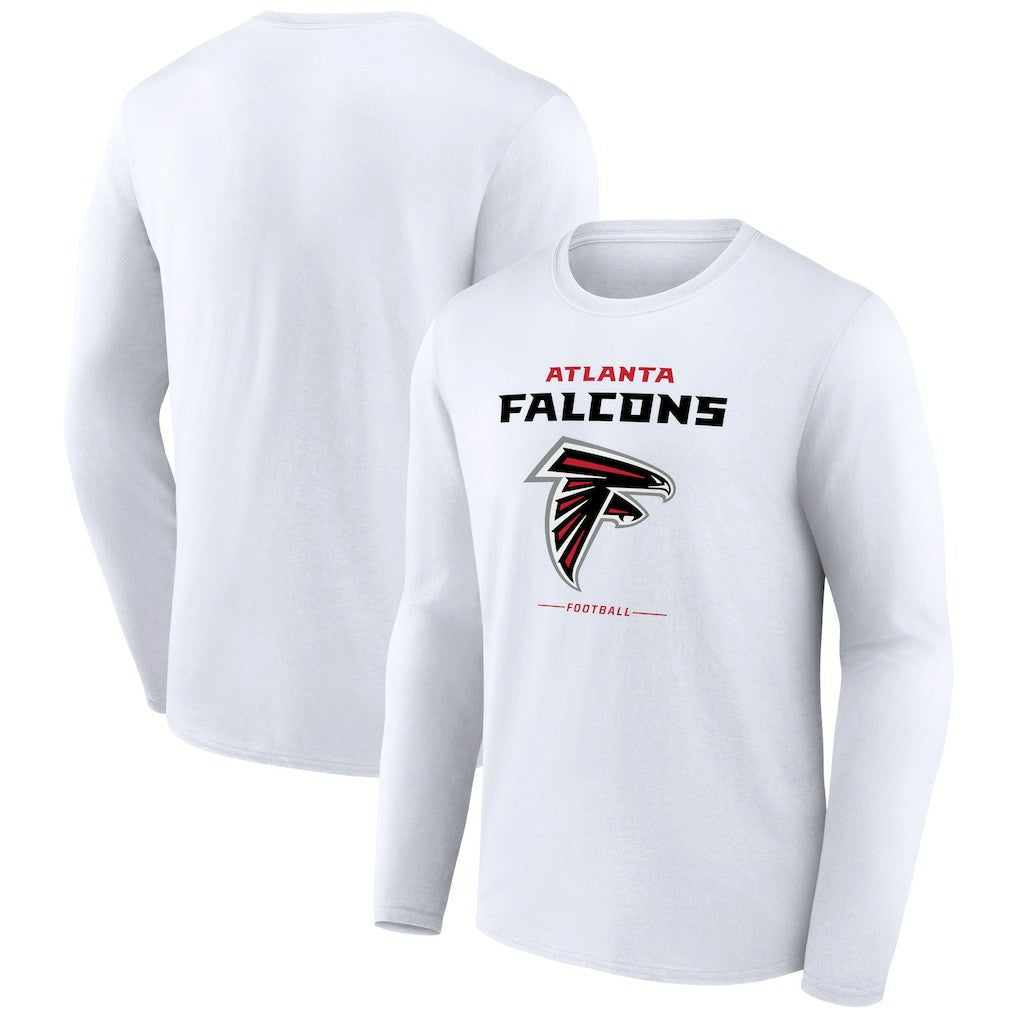 Atlanta Falcons Team Lockup Long Sleeve T-Shirt - White T-shirts