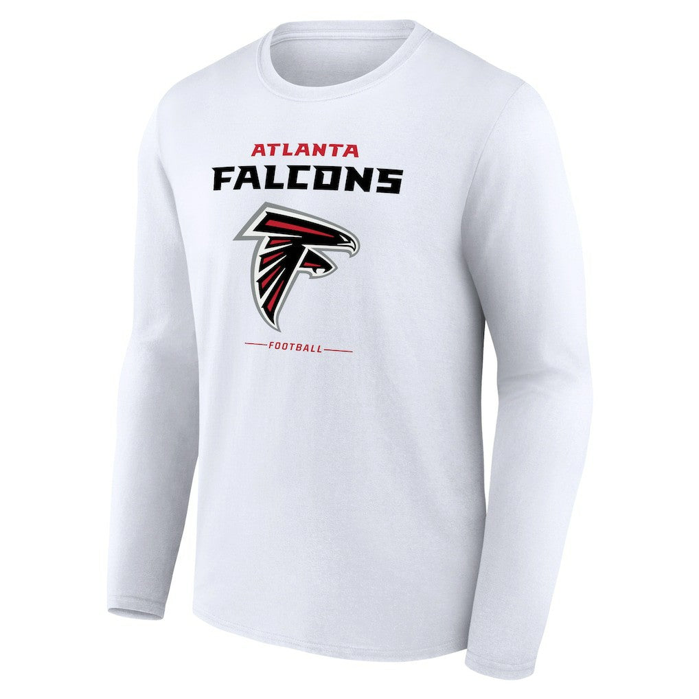 Atlanta Falcons Team Lockup Long Sleeve T-Shirt - White T-shirts