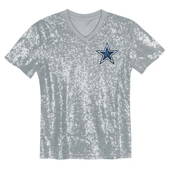 CeeDee Lamb Dallas Cowboys Girls Youth Sequin V-Neck Fashion Jersey - Silver Jerseys