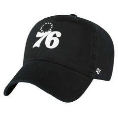 Philadelphia 76ers '47 Core Logo Clean Up Adjustable Hat Black - 47 brand