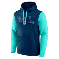 Seattle Kraken Logo Athletic Deliver Fleece Pullover Hoodie - Navy | US 201230184