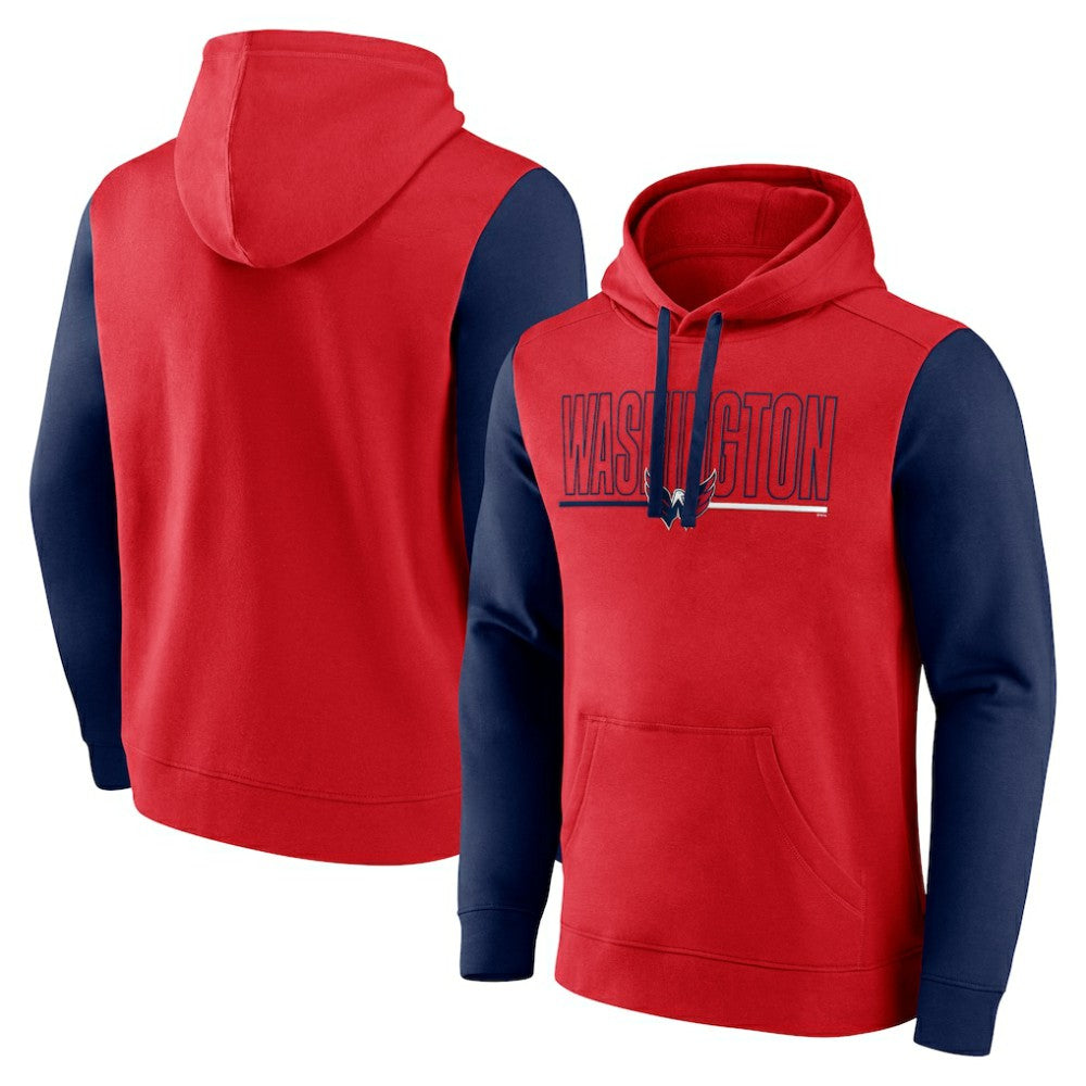 Washington Capitals Logo Athletic Deliver Fleece Pullover Hoodie - Red | US 201230191