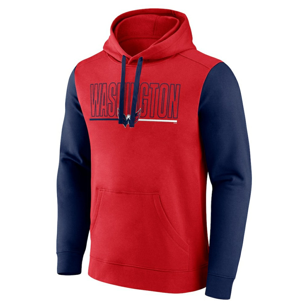 Washington Capitals Logo Athletic Deliver Fleece Pullover Hoodie - Red | US 201230191