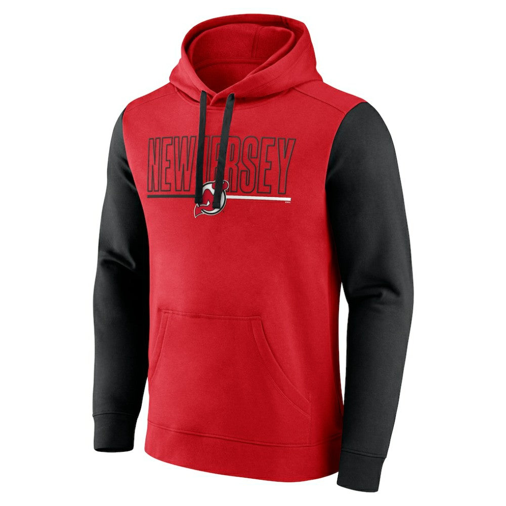 New Jersey Devils Logo Athletic Deliver Fleece Pullover Hoodie - Red | US 201230196