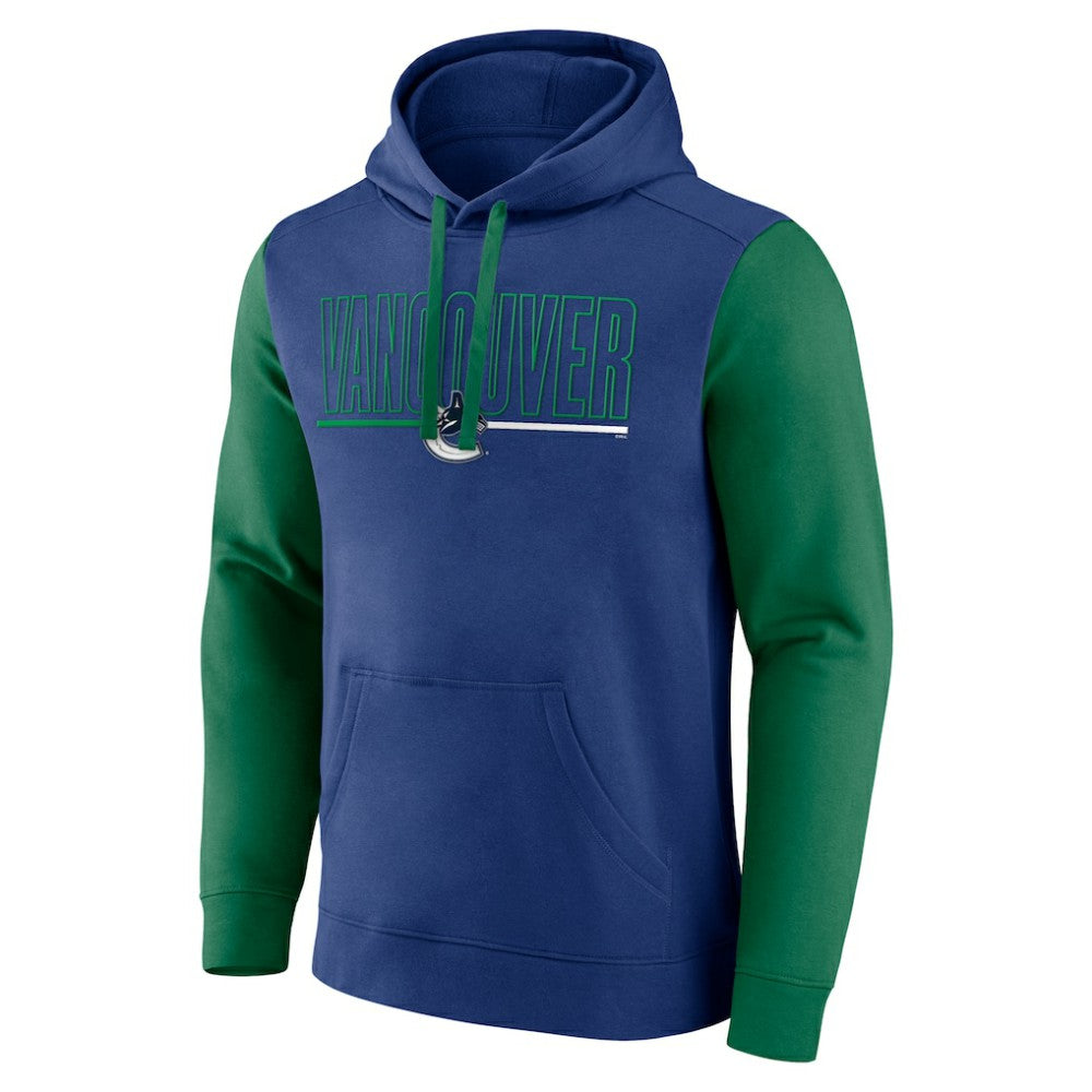 Vancouver Canucks Logo Athletic Deliver Fleece Pullover Hoodie - Blue | US 201230197