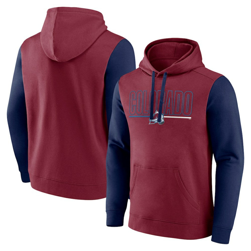 Colorado Avalanche Logo Athletic Deliver Fleece Pullover Hoodie - Burgundy | US 201230198