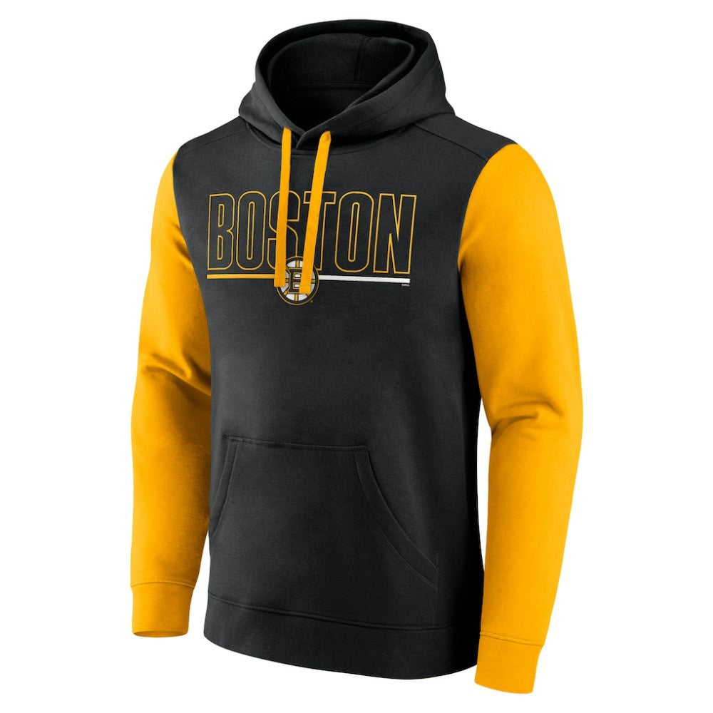 Boston Bruins Logo Athletic Deliver Fleece Pullover Hoodie - Black | US 201230201