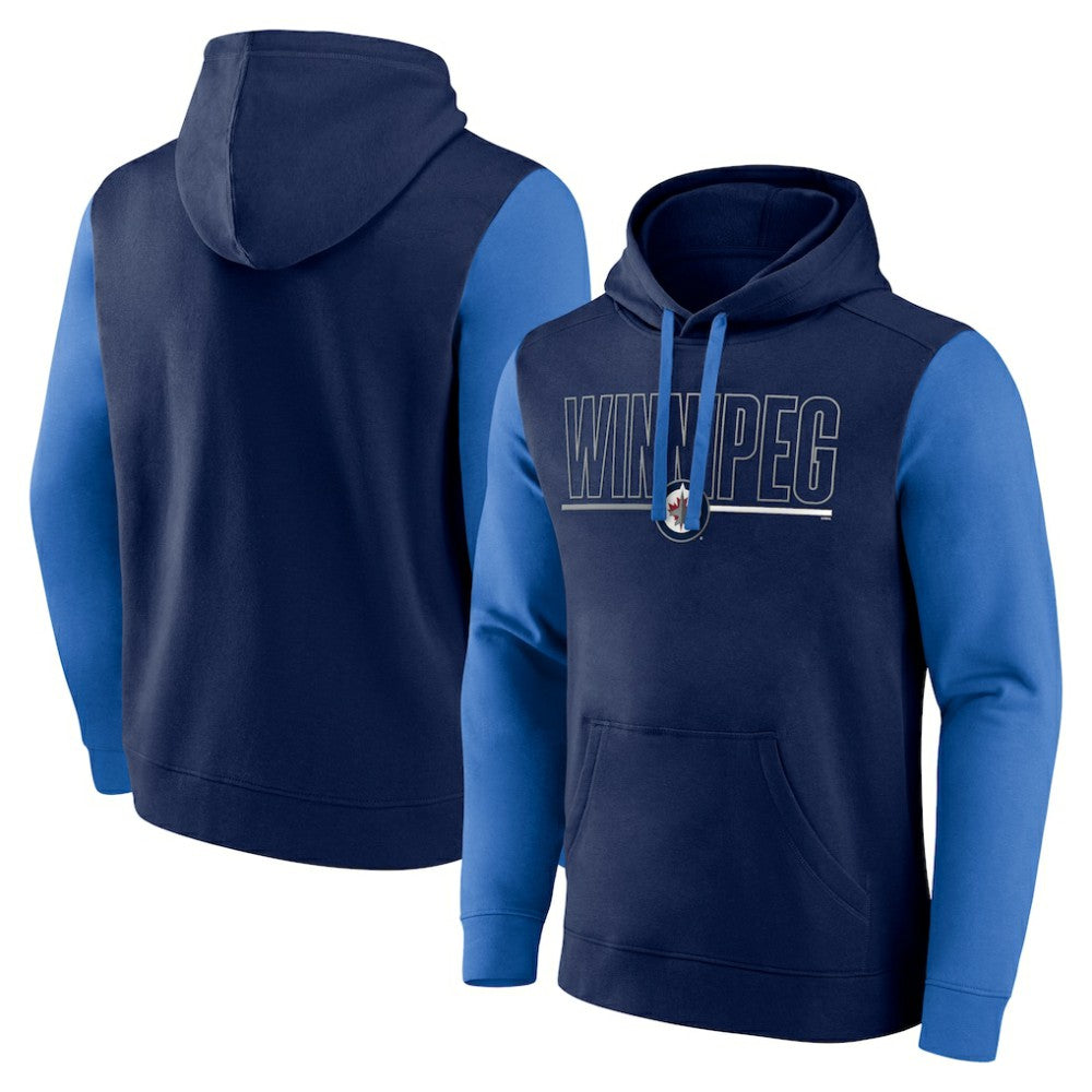 Winnipeg Jets Logo Athletic Deliver Fleece Pullover Hoodie - Navy | US 201230203
