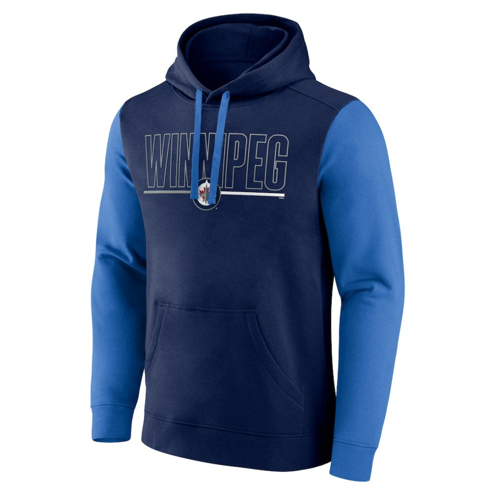 Winnipeg Jets Logo Athletic Deliver Fleece Pullover Hoodie - Navy | US 201230203