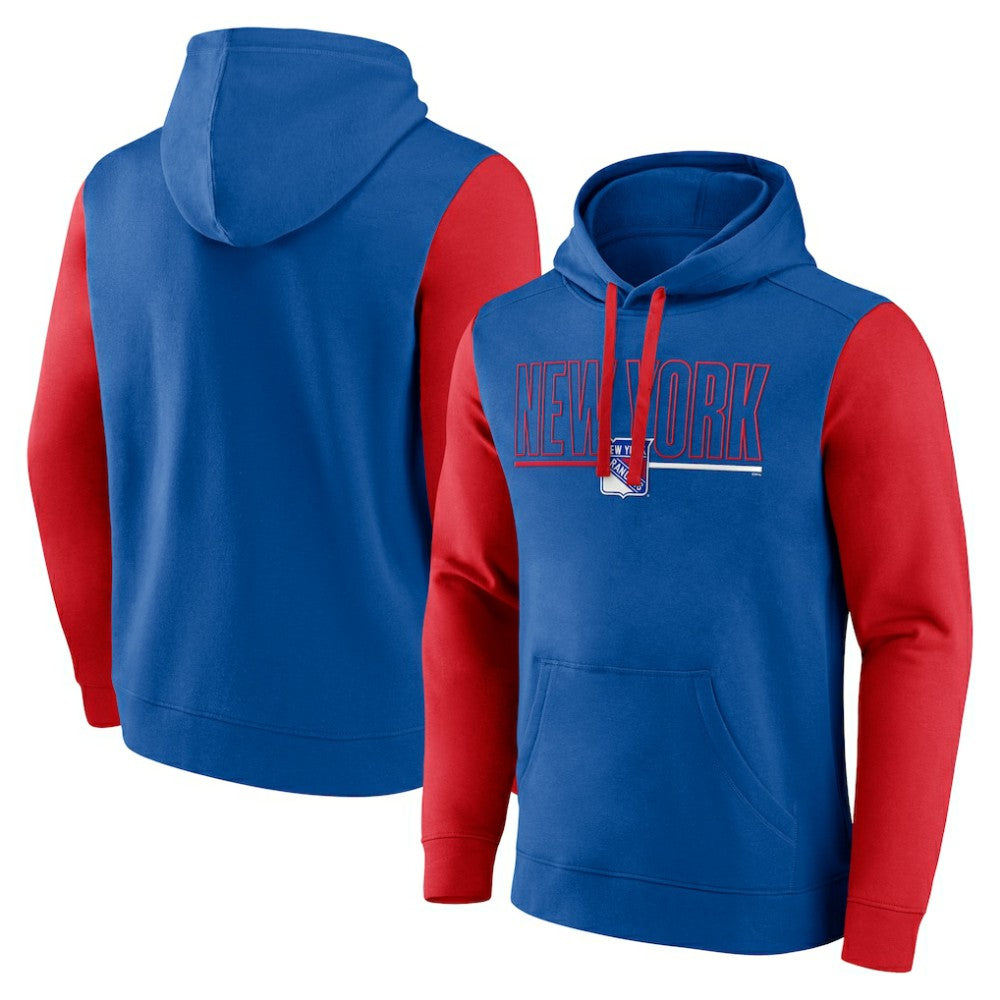 New York Rangers Logo Athletic Deliver Fleece Pullover Hoodie - Blue | US 201230205