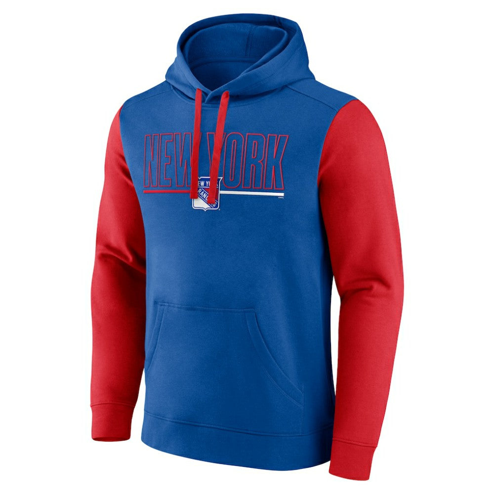 New York Rangers Logo Athletic Deliver Fleece Pullover Hoodie - Blue | US 201230205