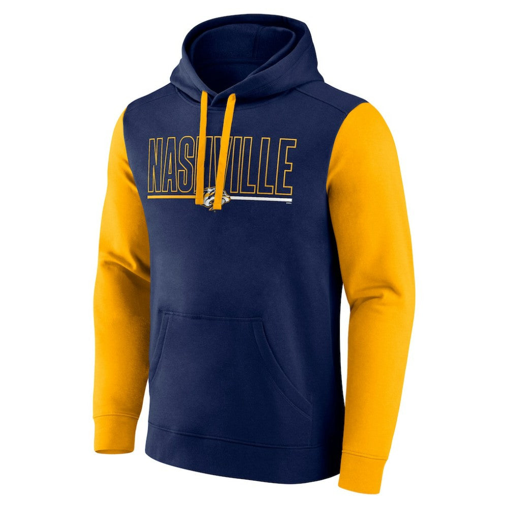 Nashville Predators Logo Athletic Deliver Fleece Pullover Hoodie - Navy | US 201230206