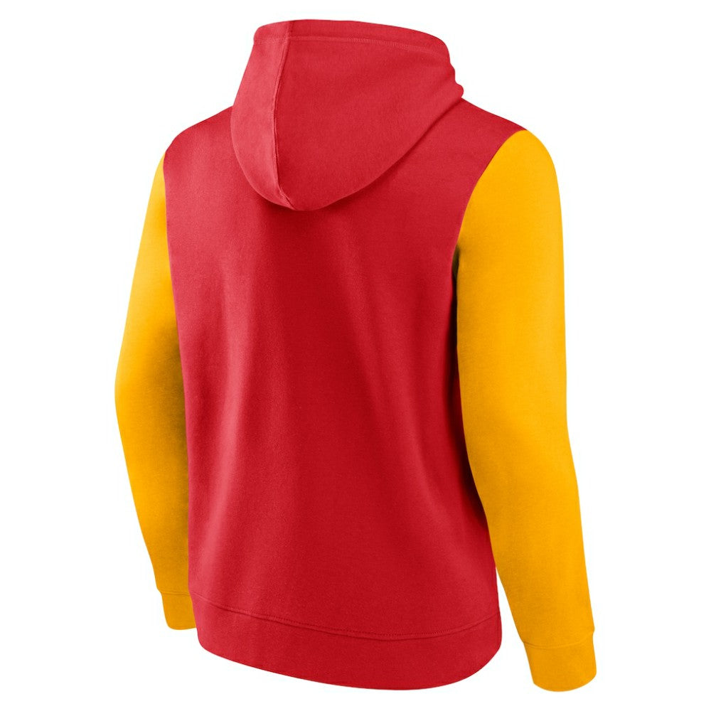 Calgary Flames Logo Athletic Deliver Fleece Pullover Hoodie - Red | US 201230213