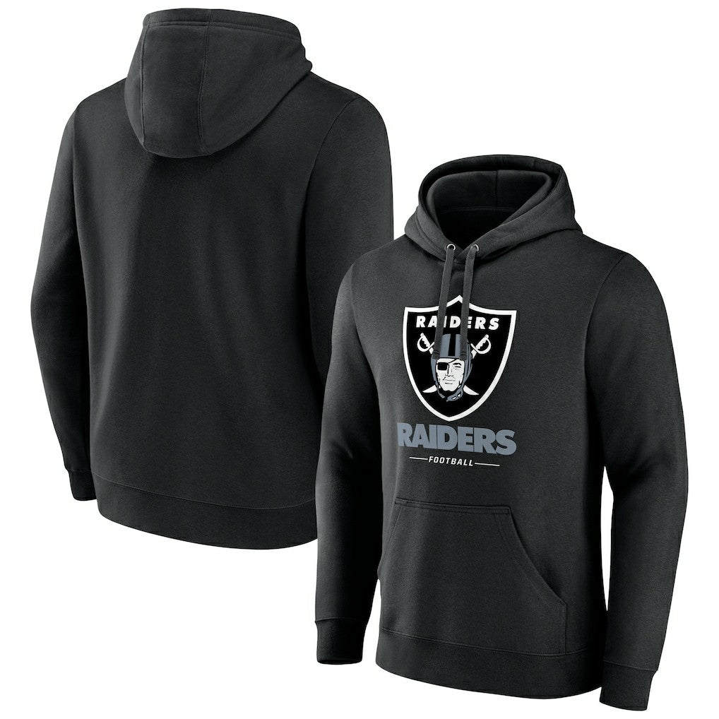 Las Vegas Raiders Team Lockup Pullover Hoodie - Black Hoodies