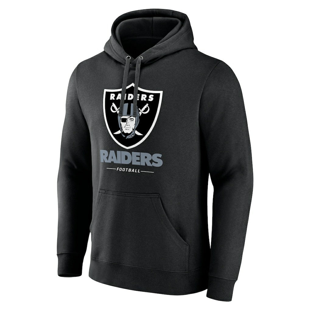 Las Vegas Raiders Team Lockup Pullover Hoodie - Black Hoodies