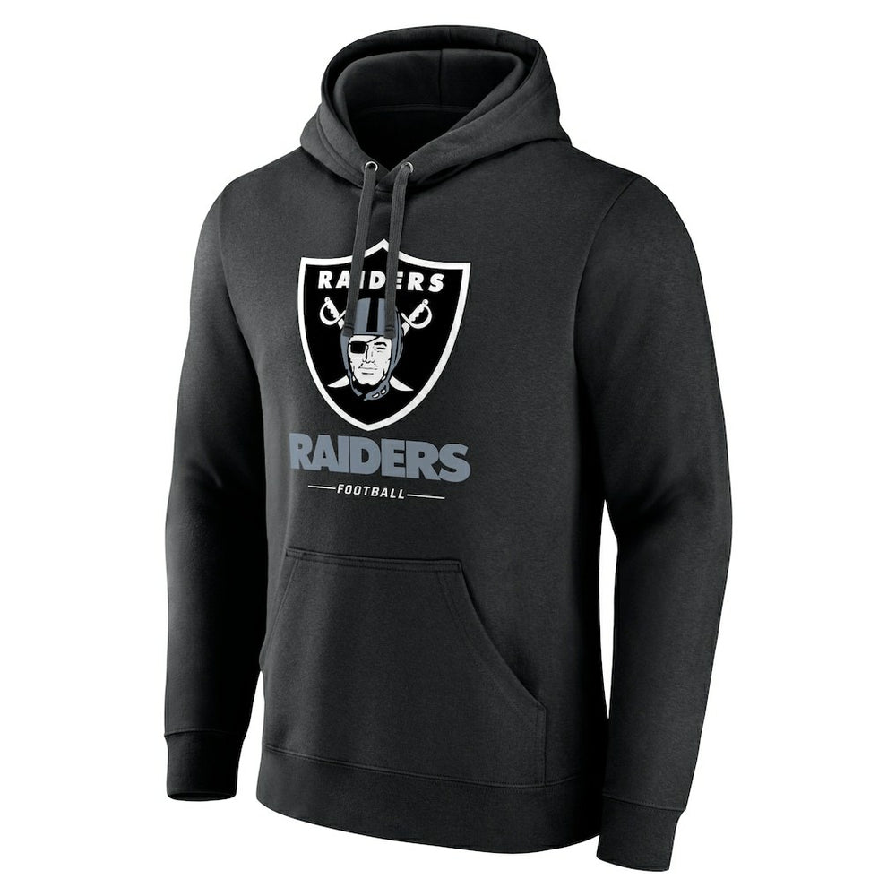 Las Vegas Raiders Team Lockup Pullover Hoodie - Black Hoodies