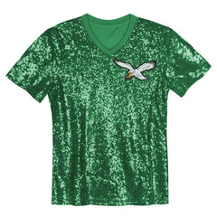 Jalen Hurts Philadelphia Eagles Girls Youth Sequin V-Neck Fashion Jersey - Kelly Green Jerseys
