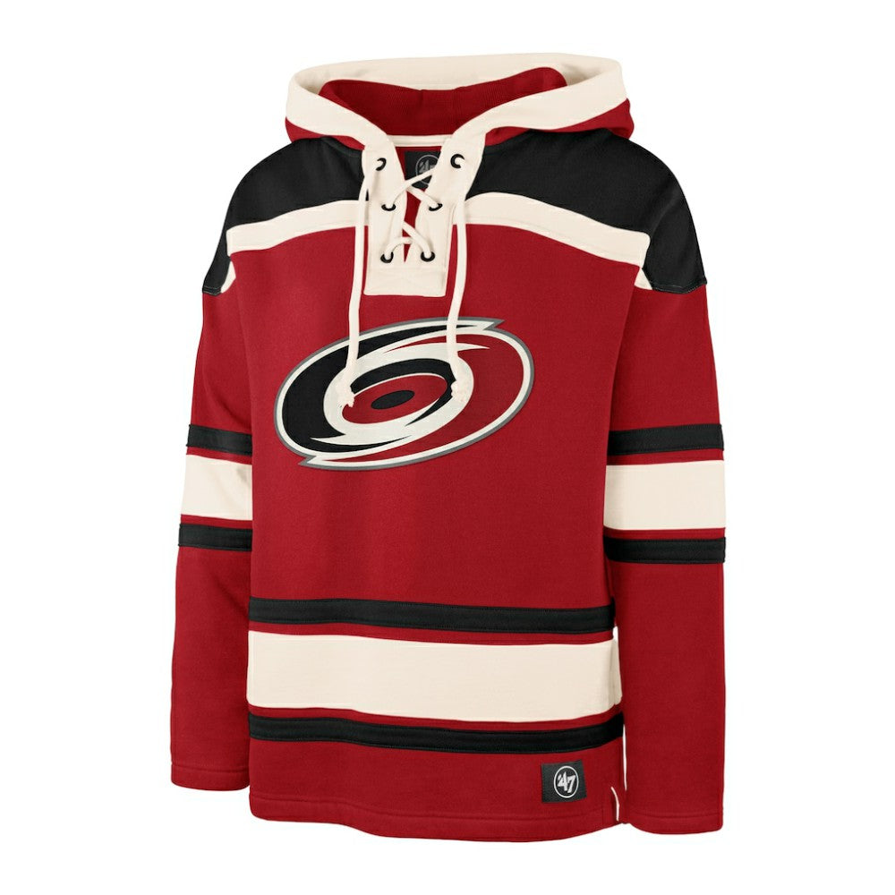 Sebastian Aho Carolina Hurricanes '47 Player Name & Number Lacer Pullover Hoodie - Red | US 201242062