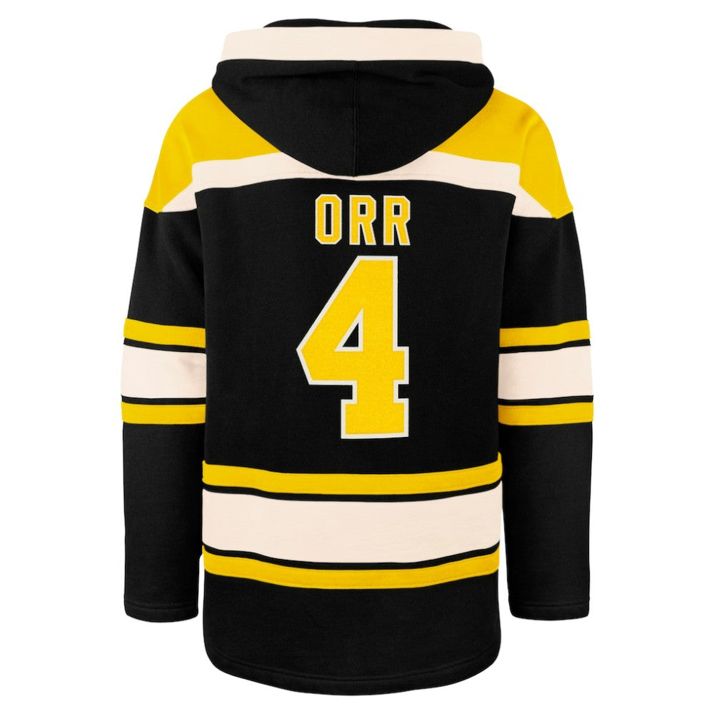 Bobby Orr Boston Bruins '47 Retired Player Name & Number Lacer Pullover Hoodie - Black | US 201242582