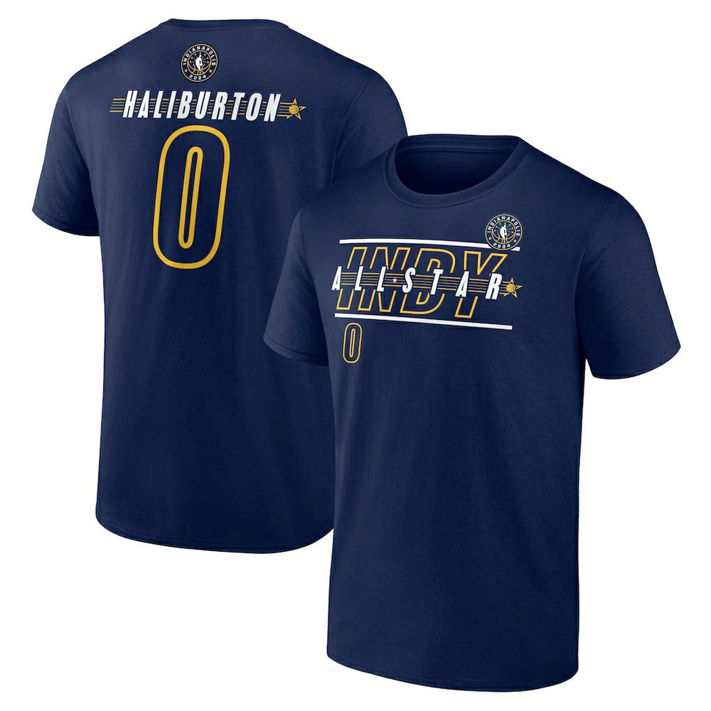 Tyrese Haliburton 2024 NBA All-Star Game Rebound Battle Name & Number T-Shirt Navy - Fanatics