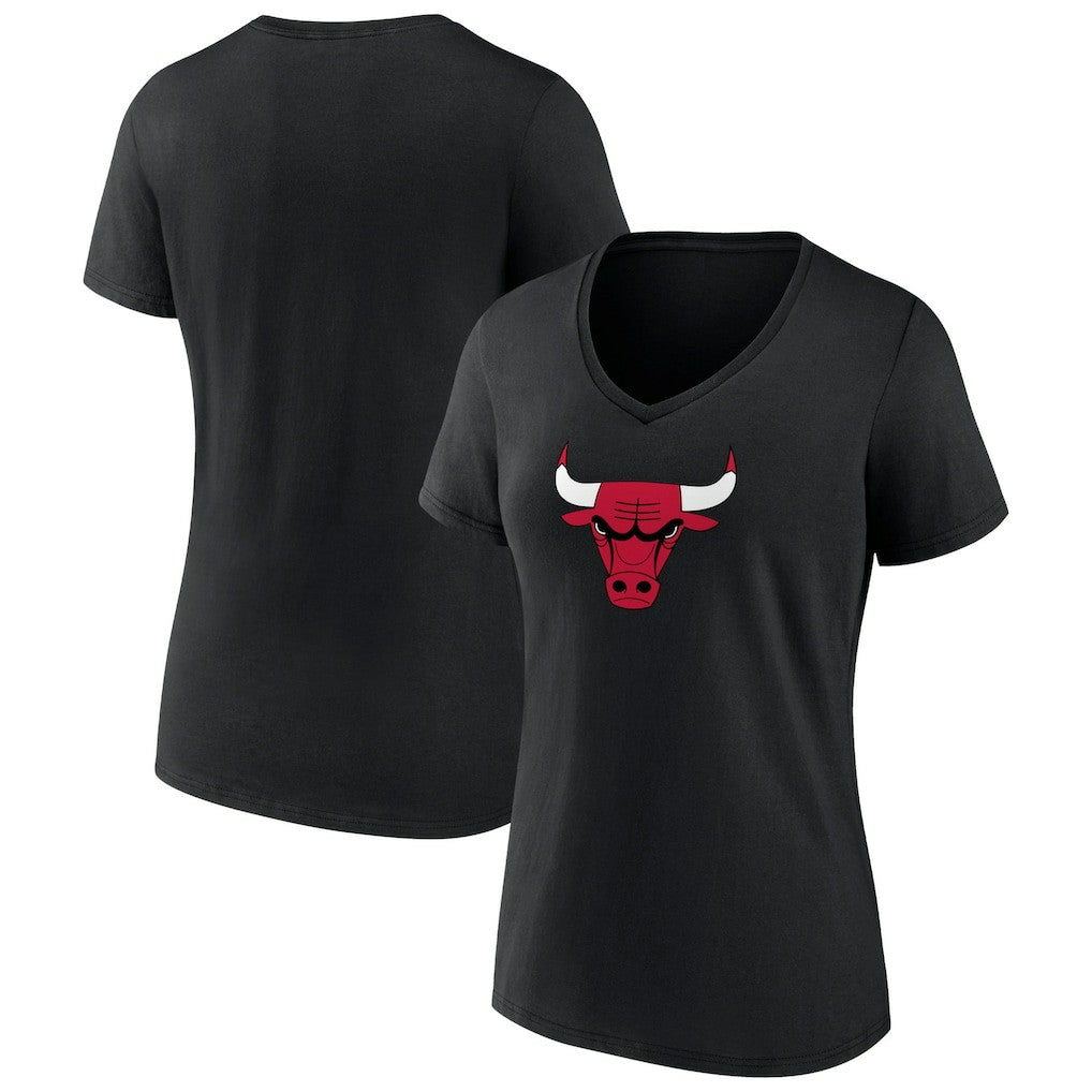 Chicago Bulls Women's Primary Logo V-Neck T-Shirt Black outlet