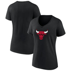 Chicago Bulls Women's Primary Logo V-Neck T-Shirt Black outlet