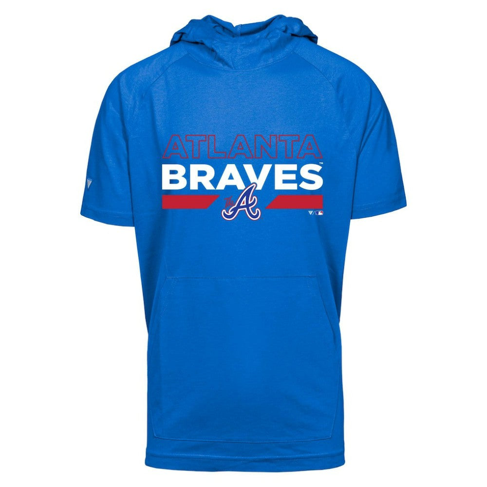 Atlanta Braves Levelwear City Connect Phase No Hitter Short Sleeve Pullover Hoodie - Royal Hoodies