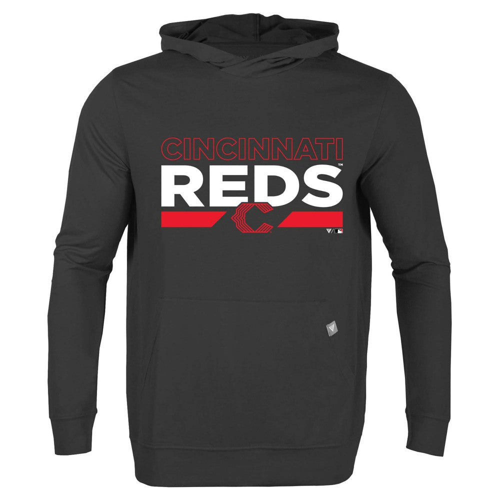 Cincinnati Reds Levelwear City Connect Relay No Hitter Pullover Hoodie - Black Hoodies