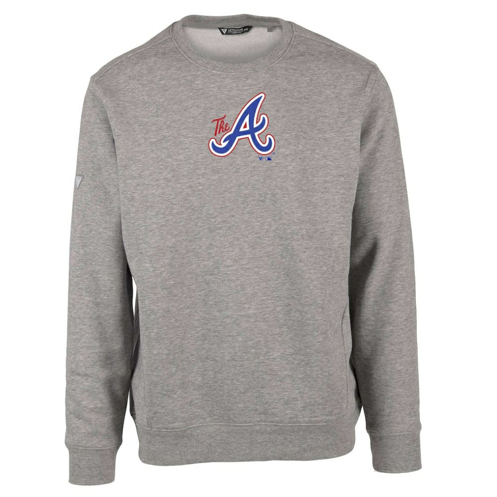 Atlanta Braves Levelwear City Connect Zane Core Logo Pullover Sweatshirt - Gray Pullover