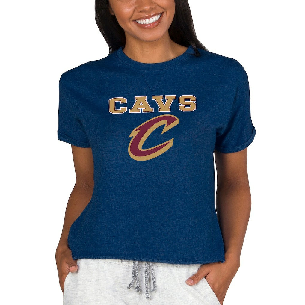 Cleveland Cavaliers Concepts Sport NBA Women's Concepts Mainstream Terry SS Top Navy