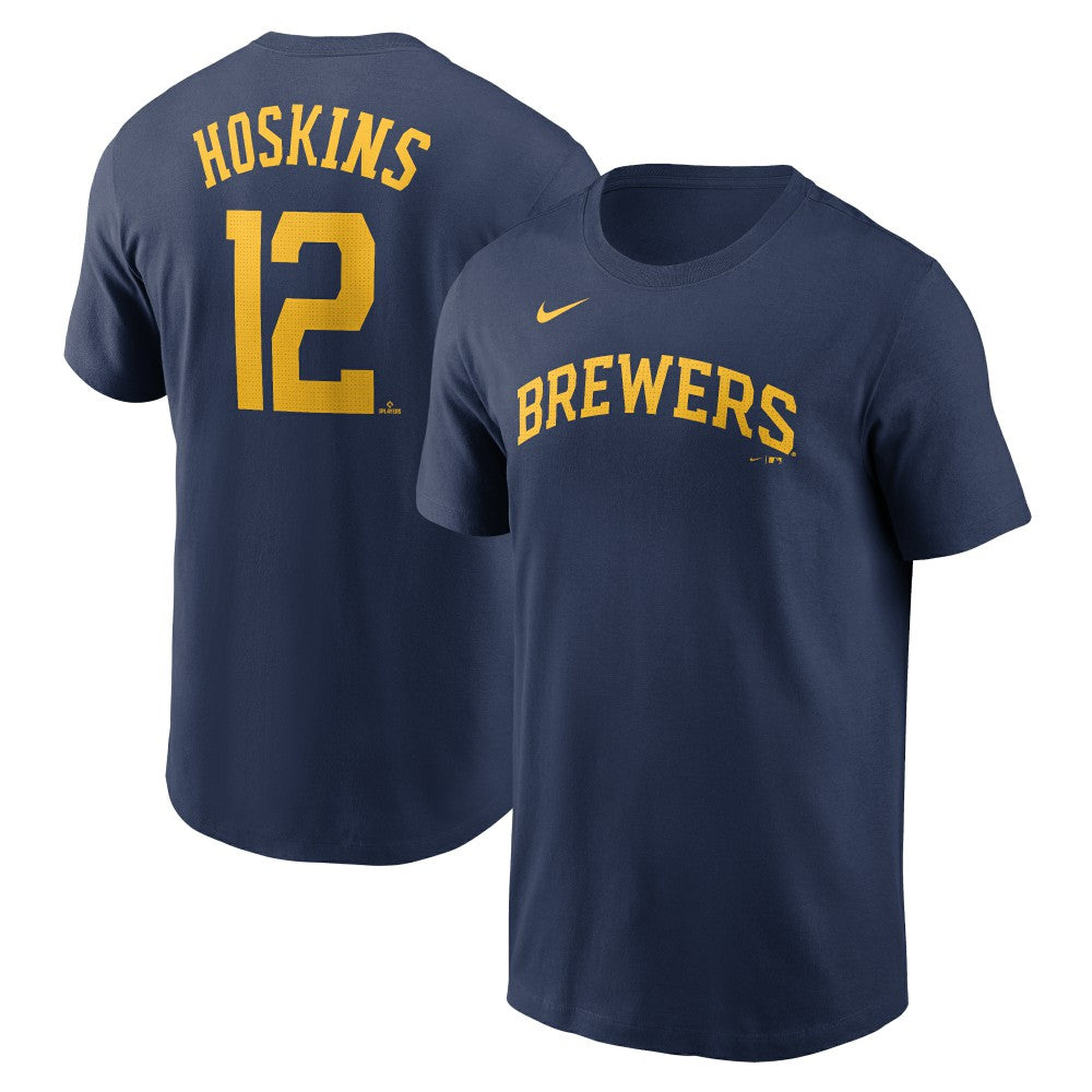 Rhys Hoskins Milwaukee Brewers Nike Fuse Name & Number T-Shirt - Navy T-shirts