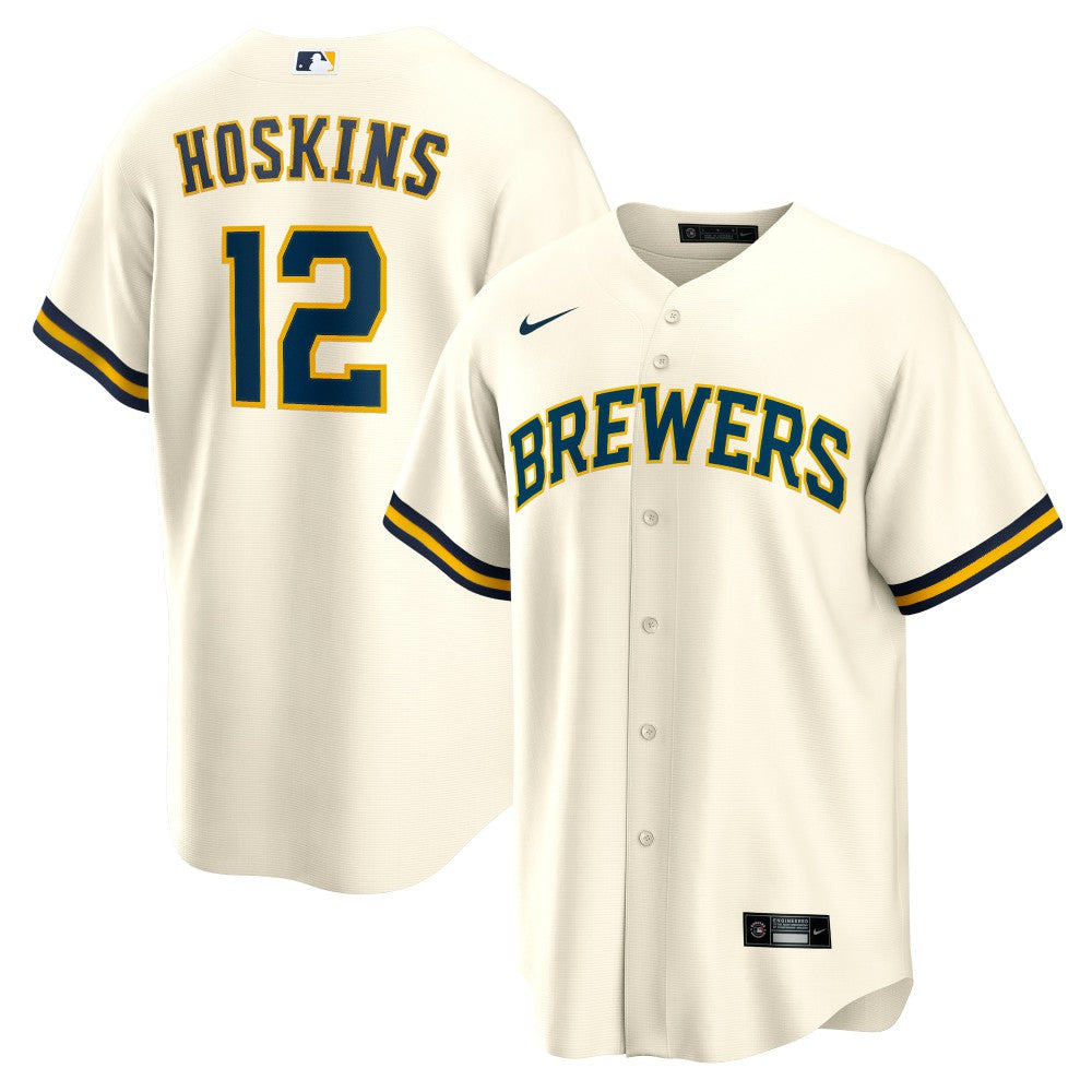 Rhys Hoskins Milwaukee Brewers Nike Home Replica Player Jersey - Cream Jerseys
