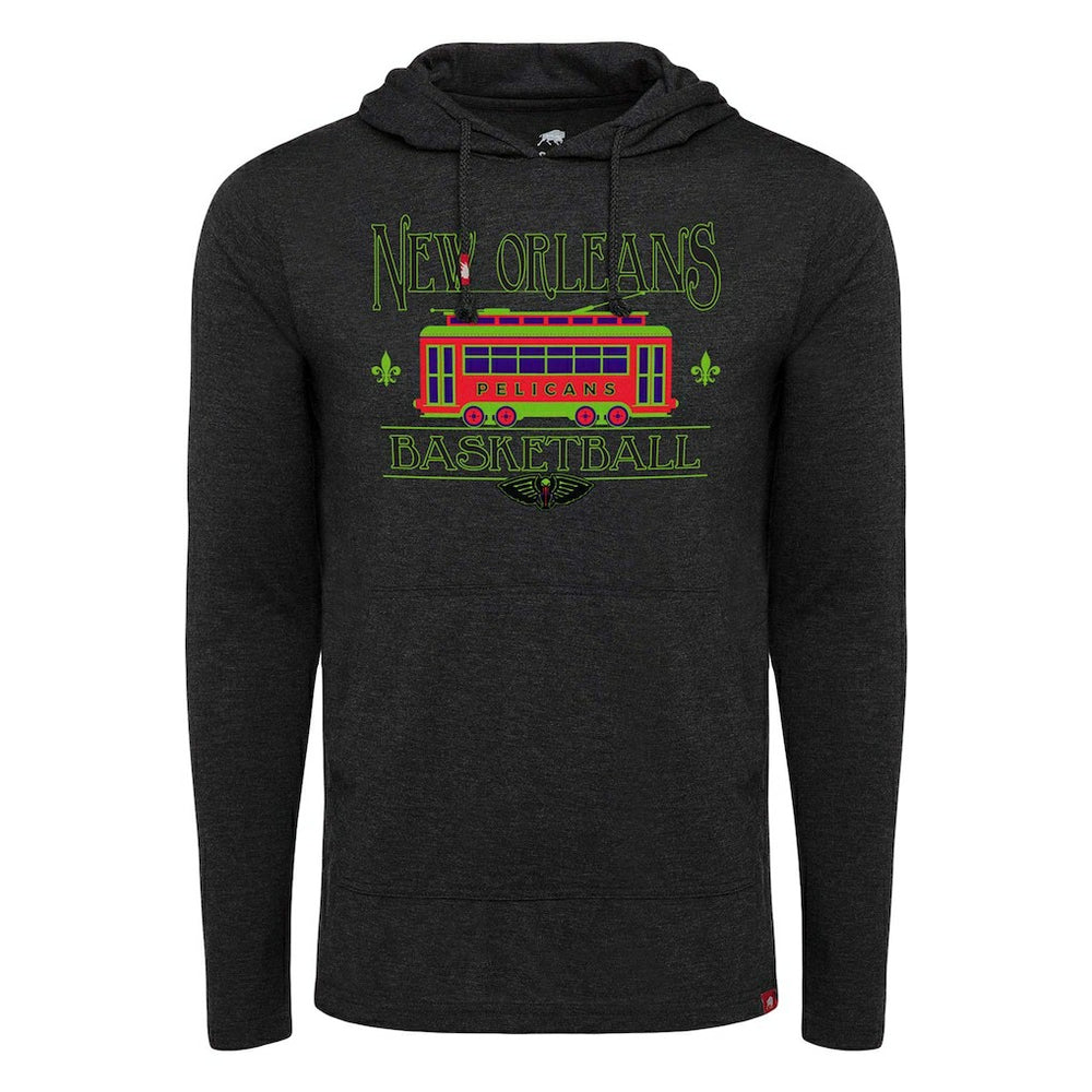 New Orleans Pelicans Sportiqe Unisex City Edition Rowan Lightweight Tri-Blend Pullover Hoodie Heather Black