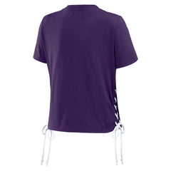 Baltimore Ravens WEAR by Erin Andrews Women's Lace Up Side Modest Cropped T-Shirt - Purple T-shirts