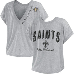 New Orleans Saints WEAR by Erin Andrews Women's Reversible T-Shirt - Heather Gray T-shirts