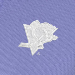 Pittsburgh Penguins Antigua Women's White Logo Finish Quarter-Zip Top - Heather Purple | US 201249250