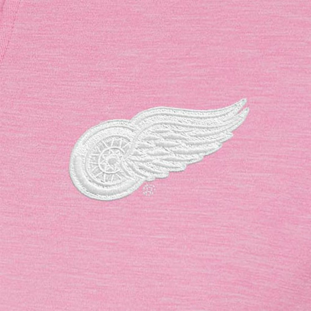 Detroit Red Wings Antigua Women's White Logo Mentor Quarter-Zip Jacket - Pink | US 201249299