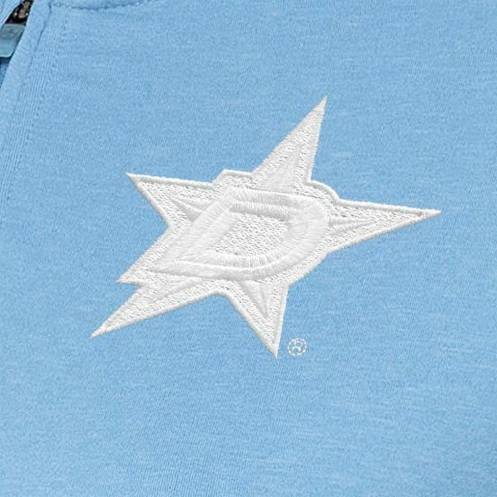 Dallas Stars Antigua Women's White Logo Mentor Quarter-Zip Jacket - Light Blue | US 201249305