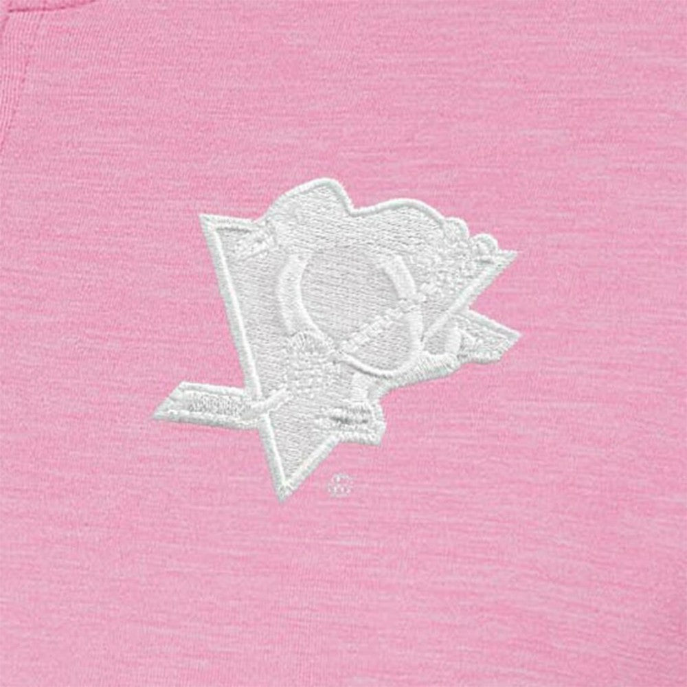 Pittsburgh Penguins Antigua Women's White Logo Mentor Quarter-Zip Jacket - Pink | US 201249321