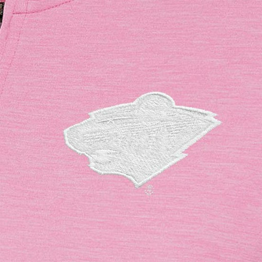 Minnesota Wild Antigua Women's White Logo Mentor Quarter-Zip Jacket - Pink | US 201249330