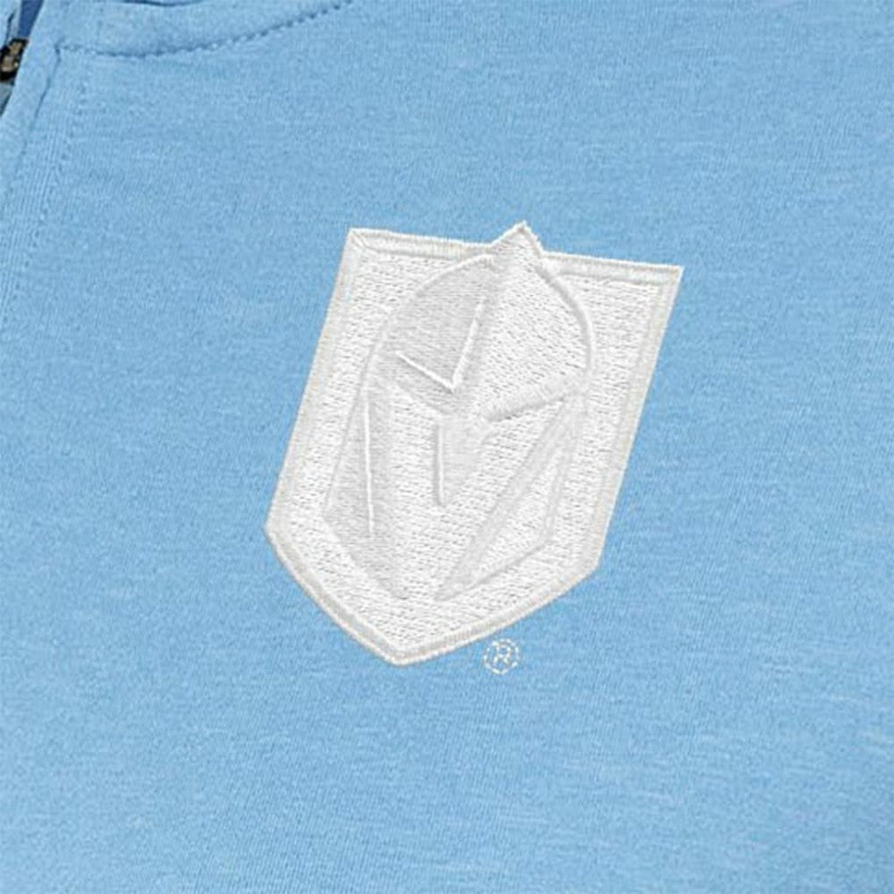 Vegas Golden Knights Antigua Women's White Logo Mentor Quarter-Zip Jacket - Light Blue | US 201249335
